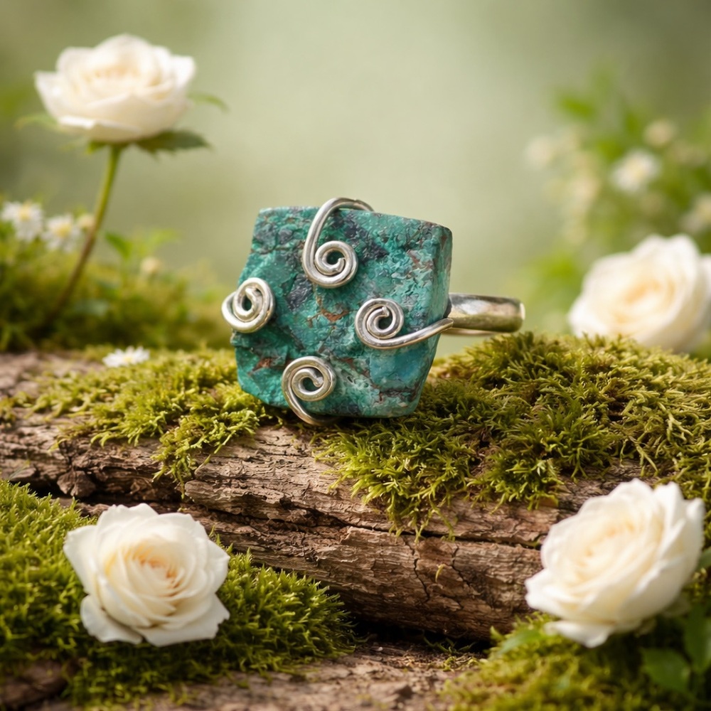 Natural Azurite Ring - Picture 12 of 14